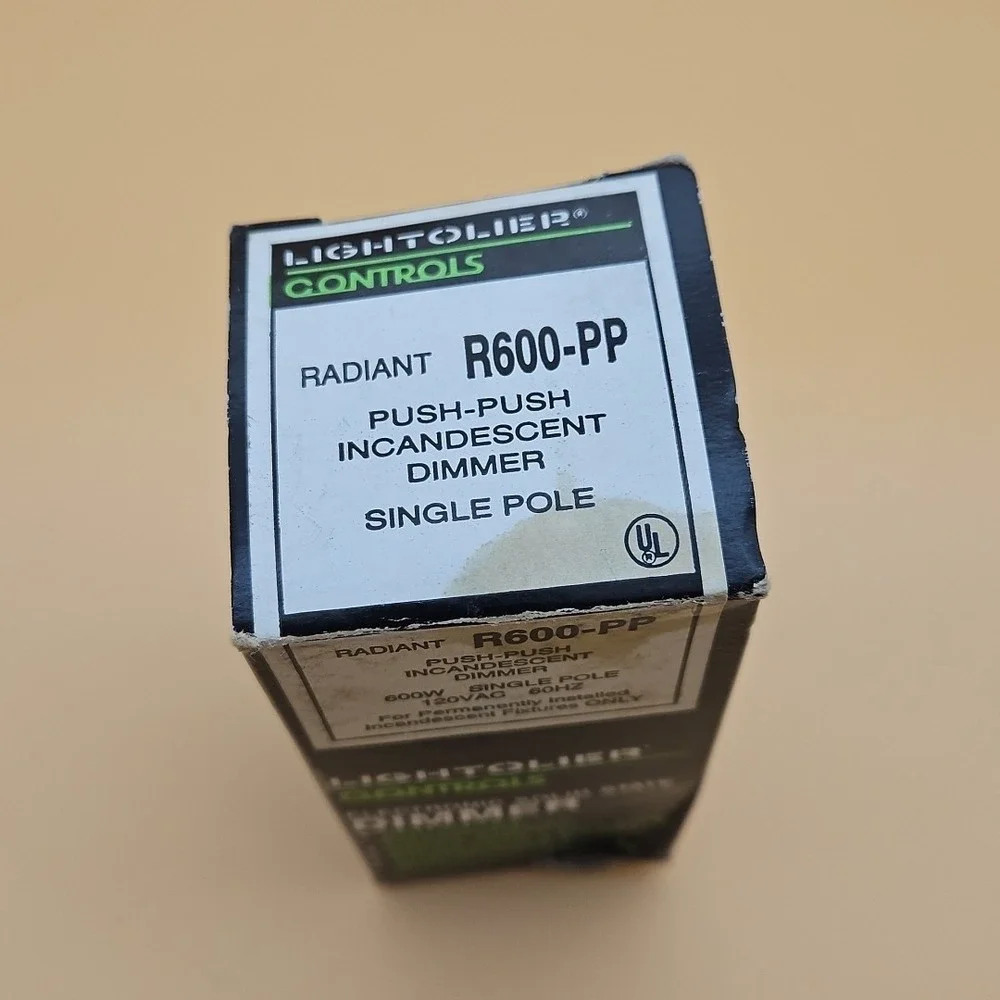 Lightolier Radiant R600-PP Push Incandescent Dimmer Single Pole New Vintage